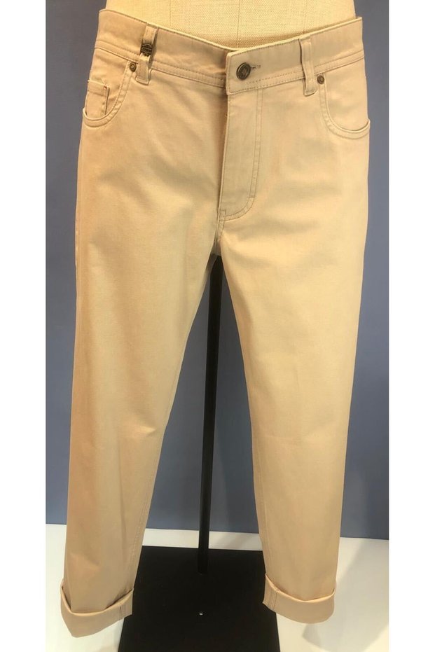 Erkek Regular Fit Krem Pantolon