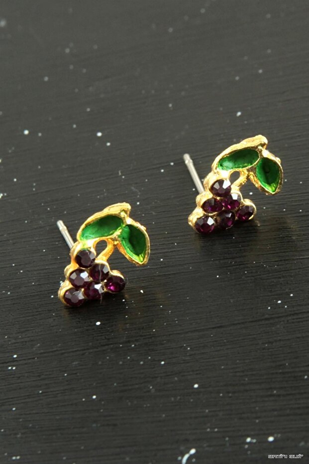 Spt-Gld Grape Stone Tiny (04758) Earrings Yellow