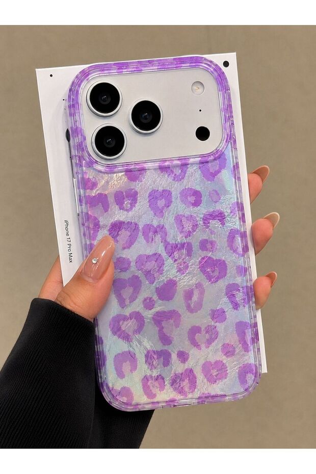 iPhone 17 Pro Max Compatible (Internally Printed) Shiny Patterned Soft Transparent Side Flashy Phone Case