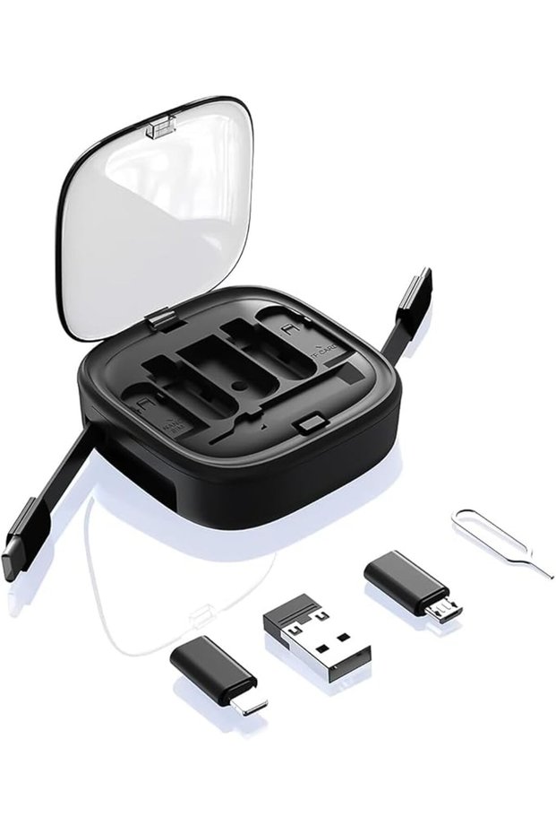 ايليفانت بوت كيبل USB الى نوع C مع حافظة تخزين، كيبل PD 100 واط نوع C للشحن السريع، كيبل قابل للسحب