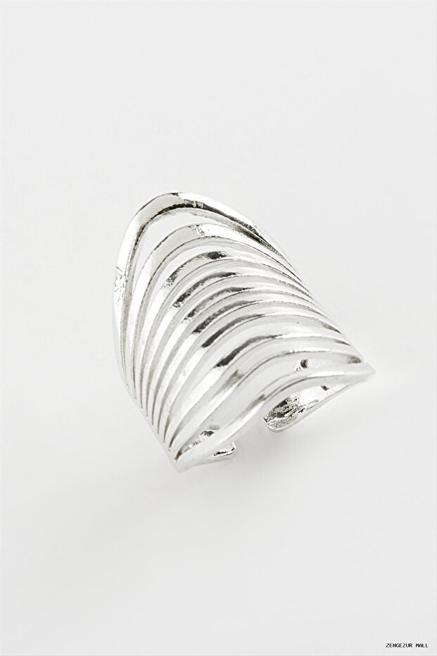 Zngzrmll Oval Metal Ring (25636) Silver Color