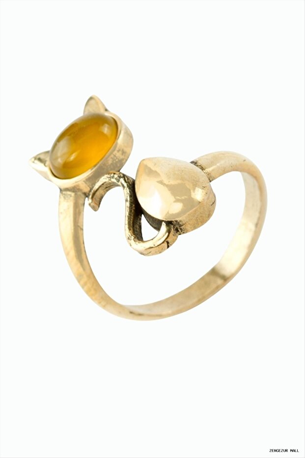 Zngzrmll Authentic Ring with Natural Stone (33706) Yellow Agate