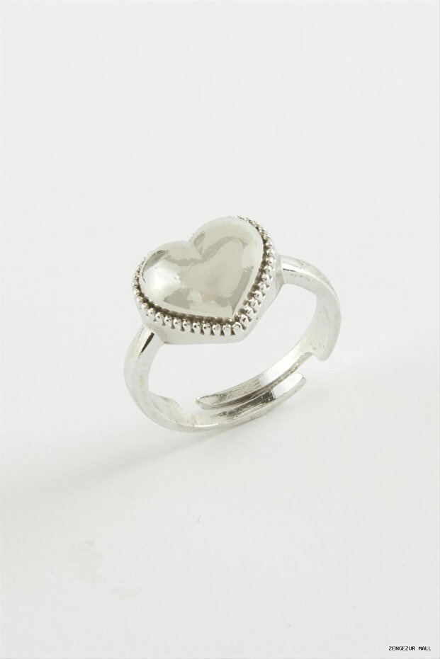 Zngzrmll Heart Metal Ring (35204) Silver Color