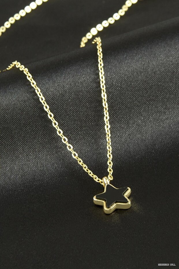 Zngzrmll Star Polyester (42012) Necklace Black
