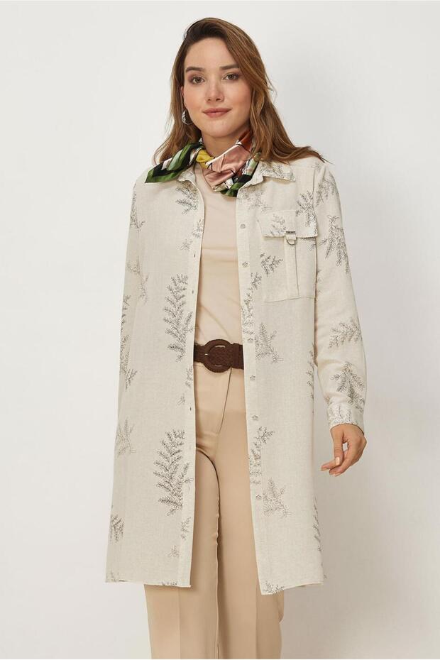 Linen Shirt Collar Tunic 46894