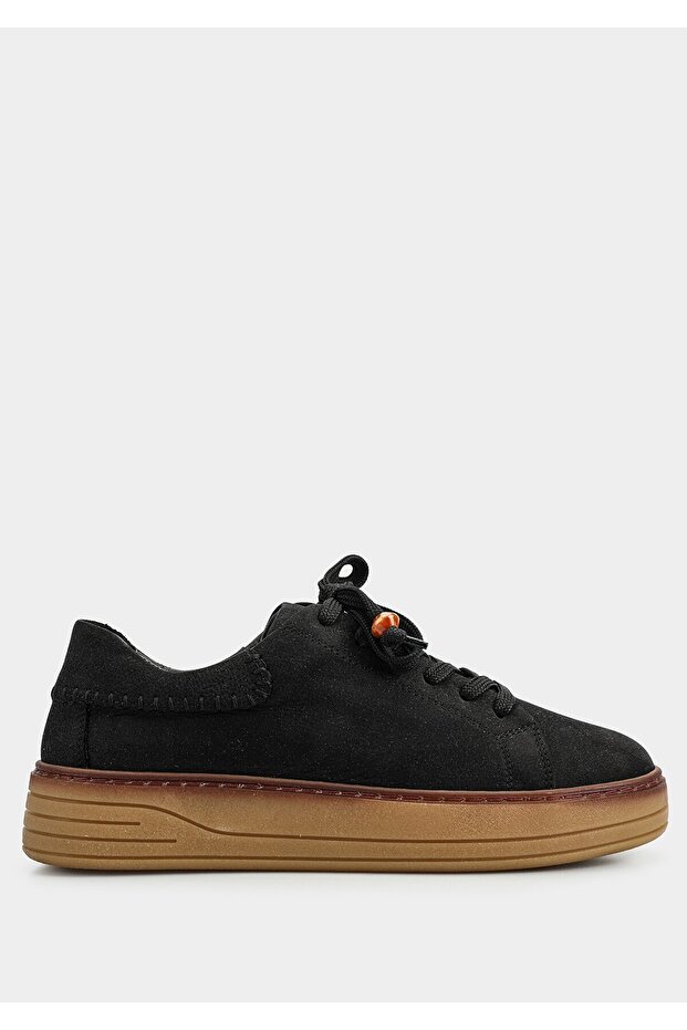 Black Leather Women's Sneaker