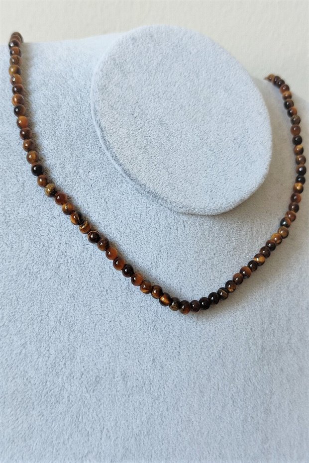 Certified 4 Mm Turtle Eye Natural Stone Necklace