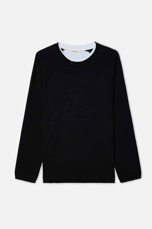 Men's Black Crew Neck Sweatshirt