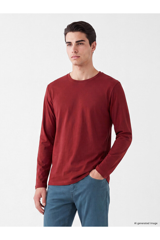 I Zero Roba Collar Long Sleeve Combed Cotton Men's T-Shirt from Freezen Store