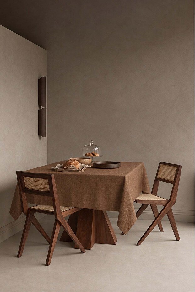 Linen Cotton Tablecloth Washed Plain Woven