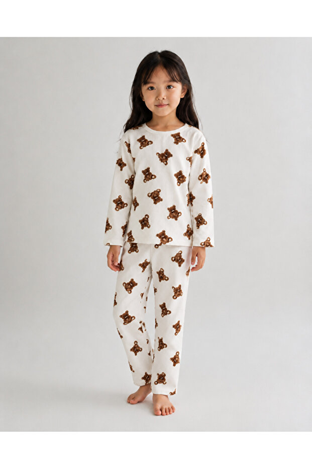 Children's Patterned Pajama Set – Long Sleeve Soft Comfortable Top and Bottom Pajama Sets