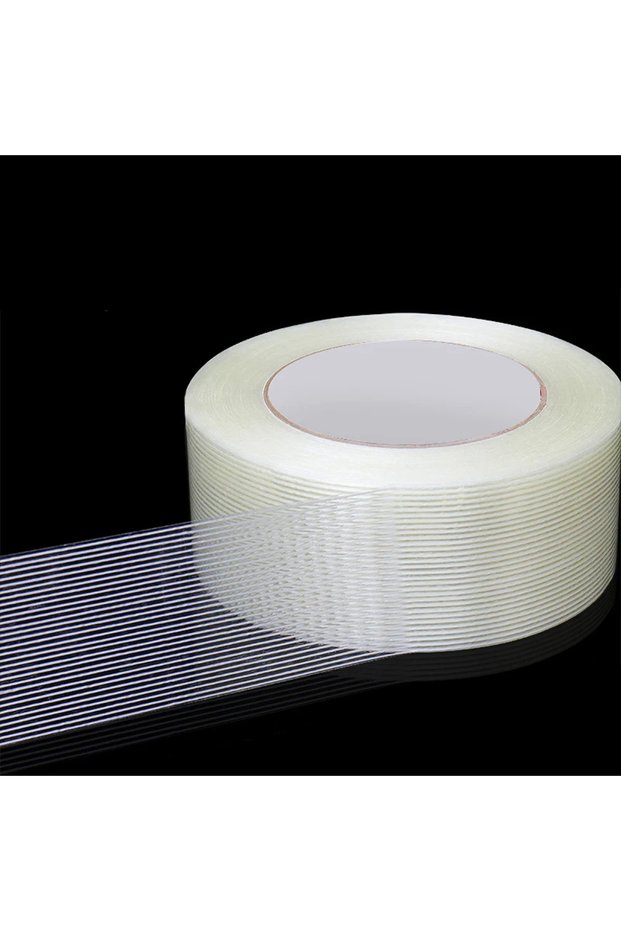 50mm 50m Fiber Tape 50M Striped Fiber Tape Lithium Battery Pack Insulation Wrap Fiberglass Transpare