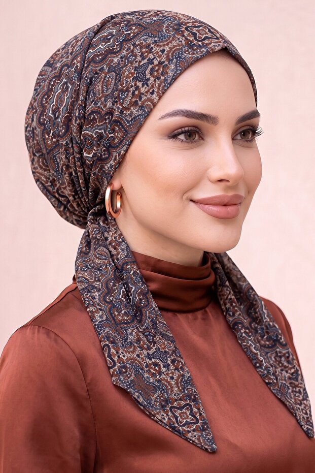 وشاح عملي منقوش بنمط عرقي