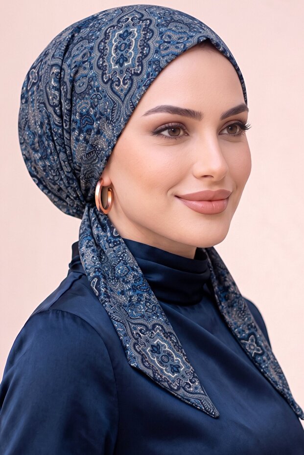 Ethnic Patterned Practical Scarf Bonnet