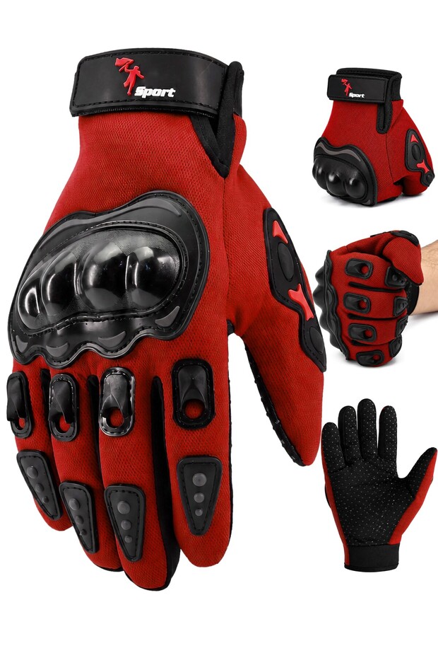 M Size Protected Motorcycle Gloves Unisex Cycling Biker Gloves Red 114