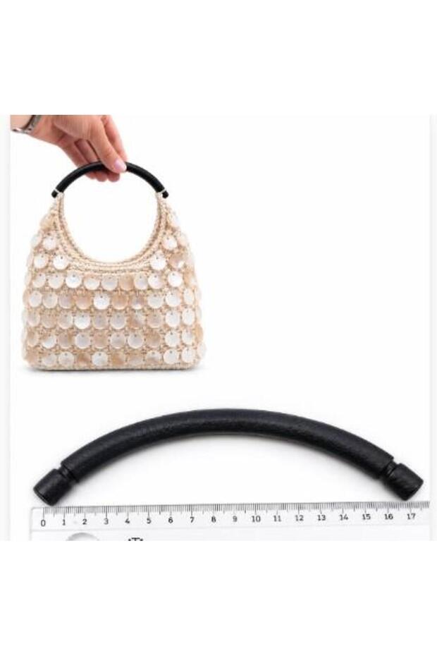 Oval Black Color Single Wooden Bag Handle 17 cm