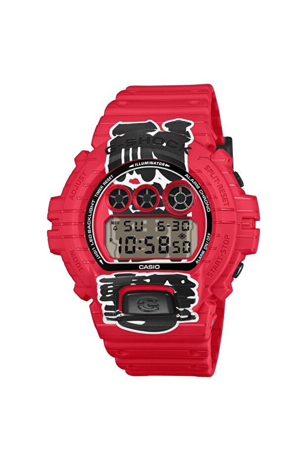 Men's Digital Red Dial Watch - DW-6900AKA-4DR