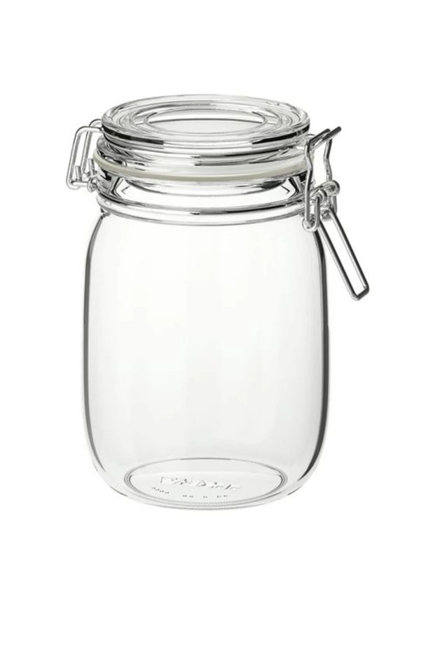 Trev Glass Jar with Cork Lid, 1Lt