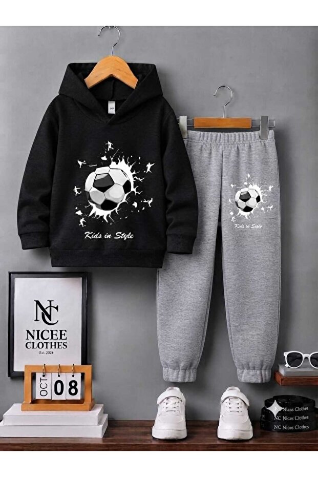Children's Tracksuit Set Unisex (White Top Winter Print)
