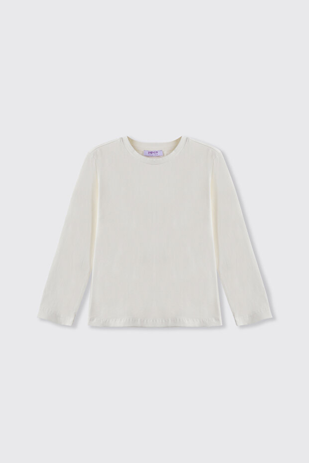 Girl's Long Sleeve White T-Shirt