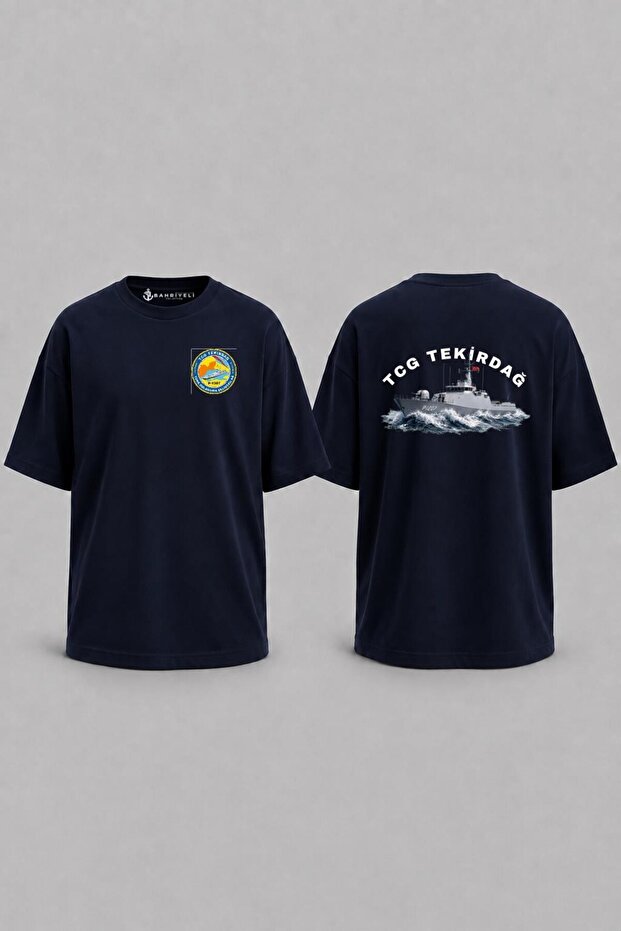 Oversize Tcg Tekirdağ Dalgalar Arası V2 Pocket and Back Printed Unisex T-Shirt