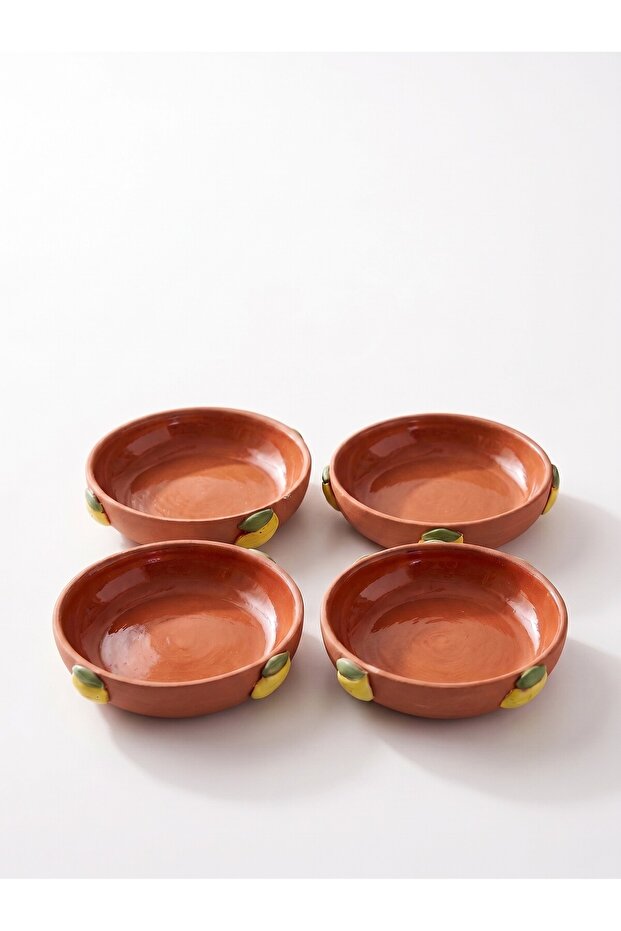 Red Mud Handmade Bowl - 11.5 cm / Glazed on the Inside, Unglazed on the Outside Terracotta Sauce Bowl & Snack Bowl