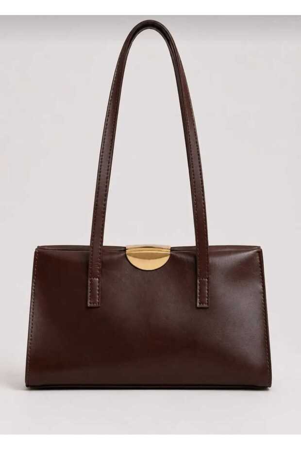 Women's Large Internal Volume Zippered Compartment Gold Detail Daily Hand and Shoulder Bag