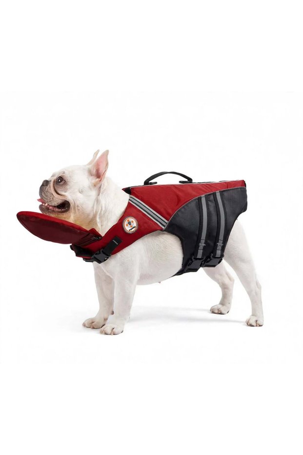 Dog Life Jacket with Chin Support Reflective Swimming Vest
