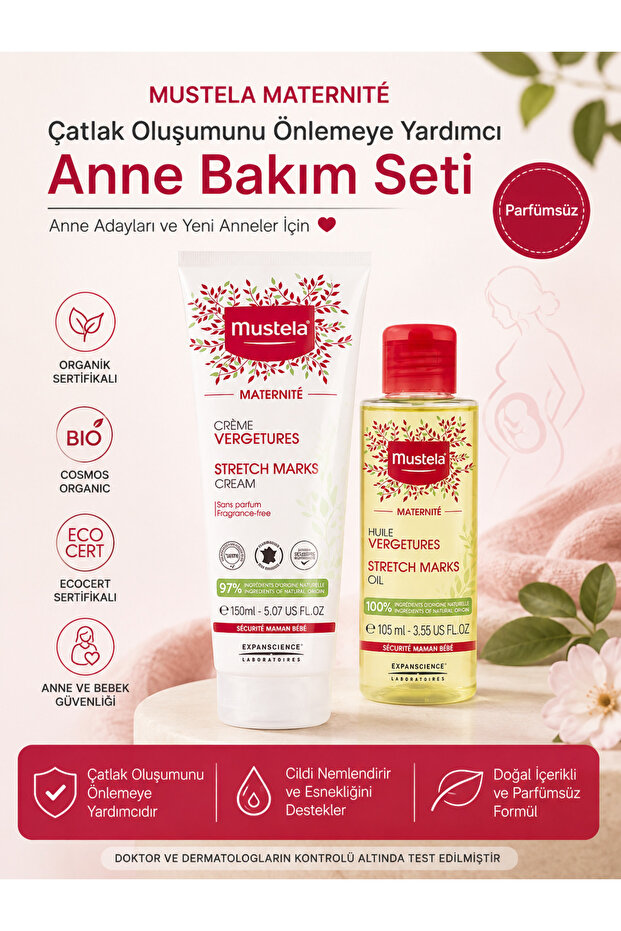 Maternity Maternity Care Set to Help Prevent Stretch Marks Cream 150 ml + Stretch Mark Care Oil 105 ml