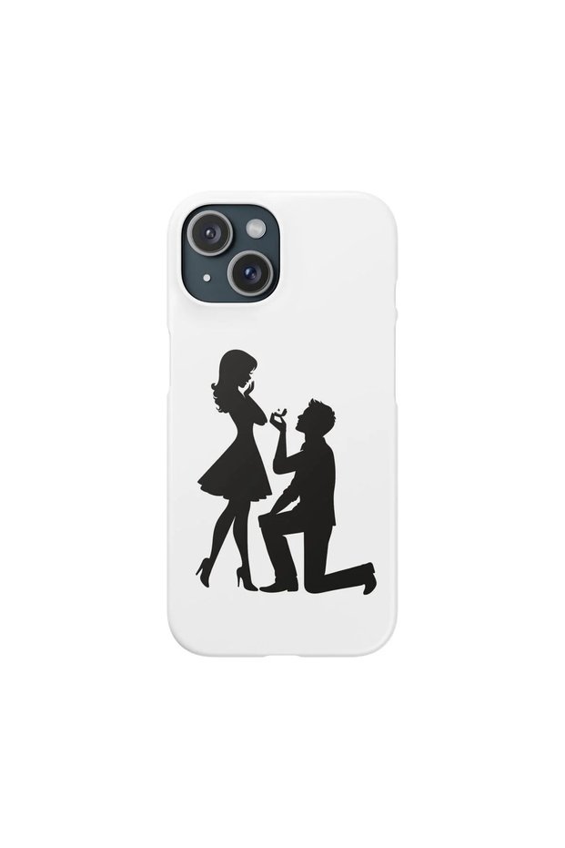iPhone 15 Case Ctrl+Her // Forever Start Romantic Silhouette Design Printed Cover Say Yes