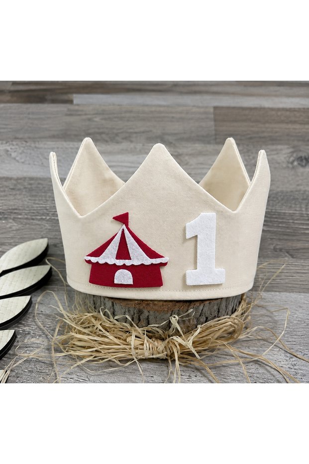 Circus Concept Cream 1 Year Old Crown