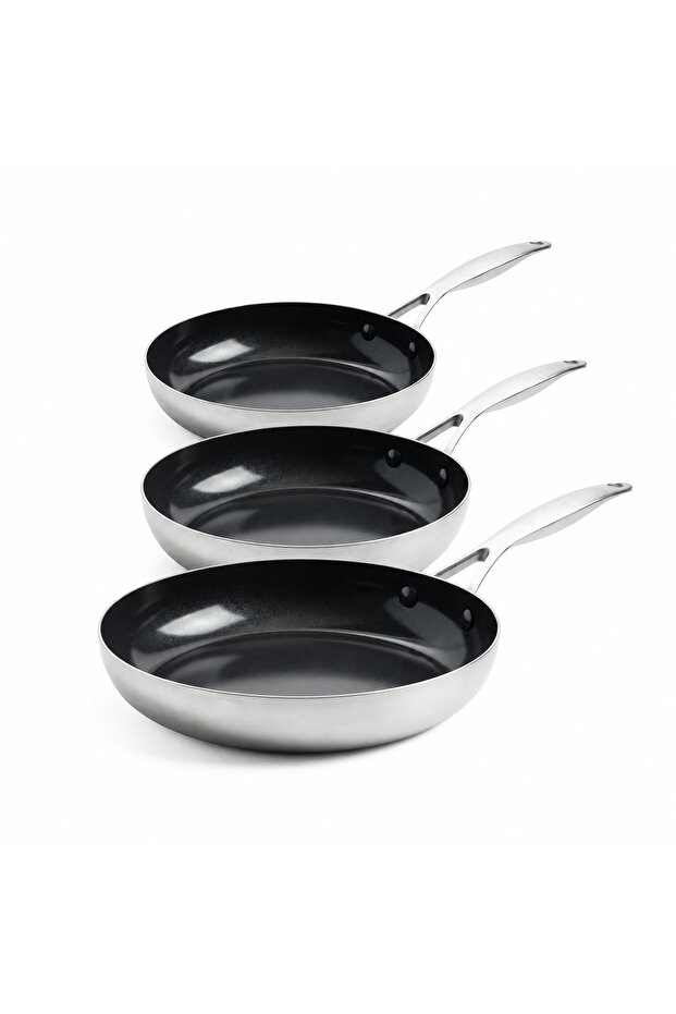 Geneva 3Ply Pan Series 18 Cm, 20 cm and 24 cm | Thermolon ™ Ceramic Surface | Pfas, Pfoa, and Pt