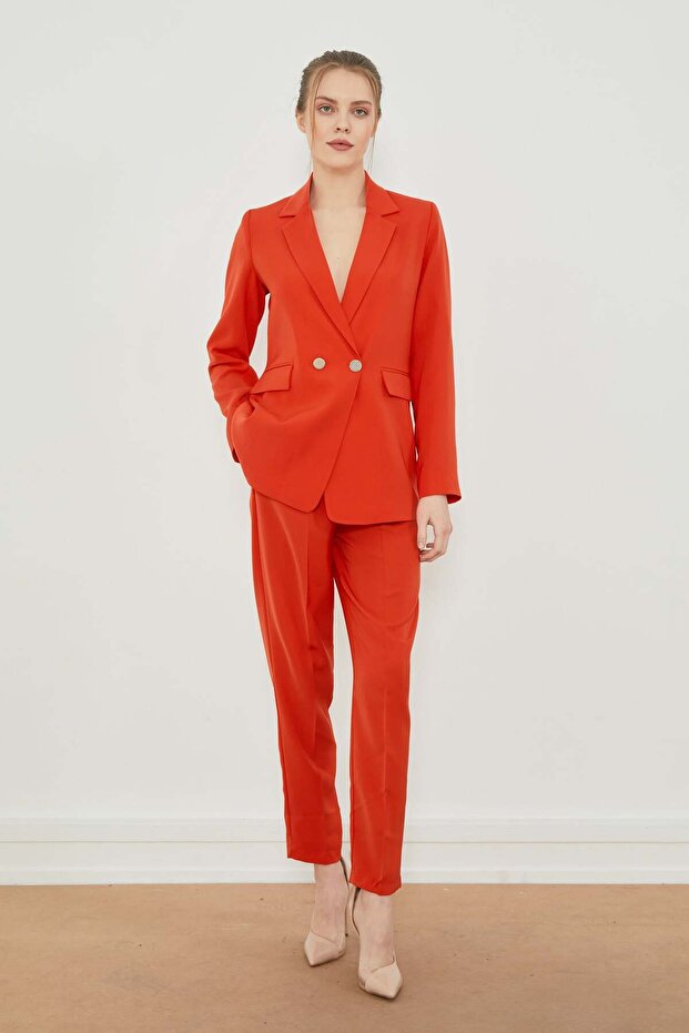 Elastic Waist Fabric Trousers