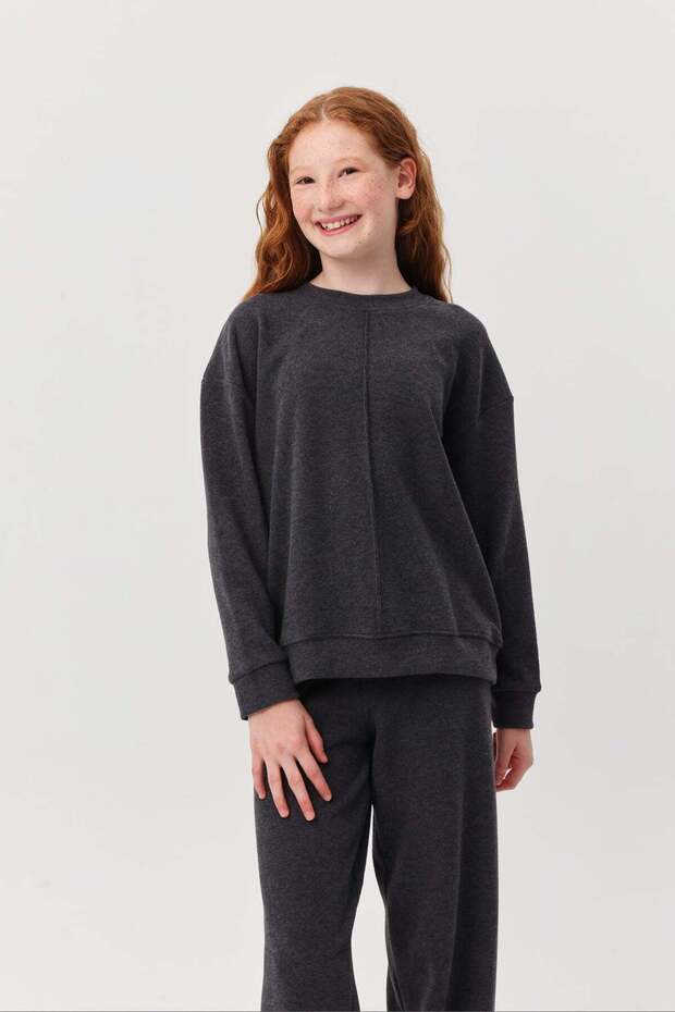 Girl's Textured Sweat Top