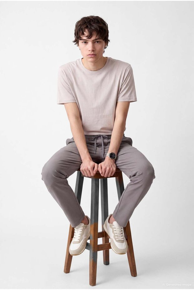 Men's Soft Textured Straight-Leg Pants