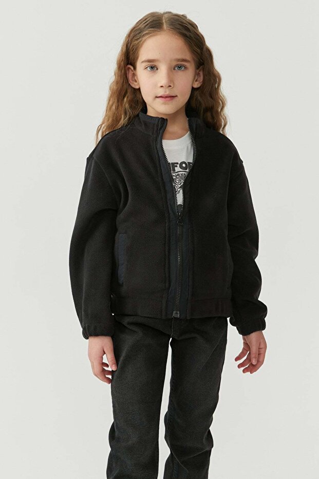 Girl's Zippered Thin Coat