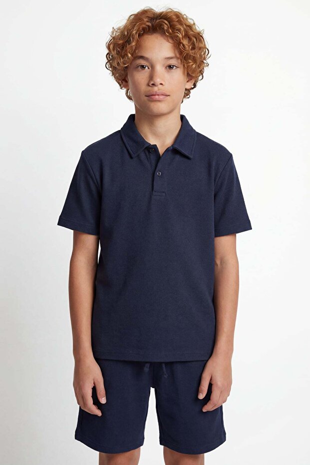 Boy's polo neck t-shirt