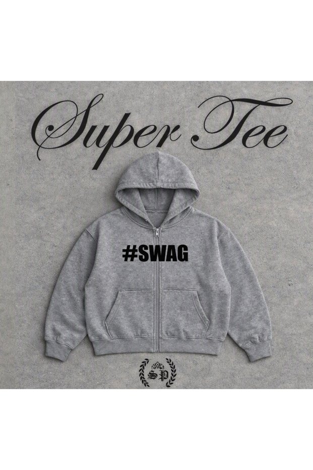 Swag Zip-Up Vintage Sweatshirt Hoodie Printed