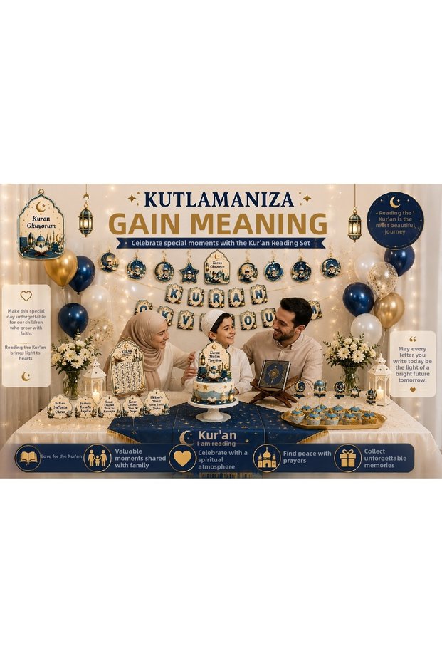 I'M Reading the Quran Party Decoration Set | Transition to the Quran and Hatim Ceremony Decoration Set | Kuran Okuma Celebration Set