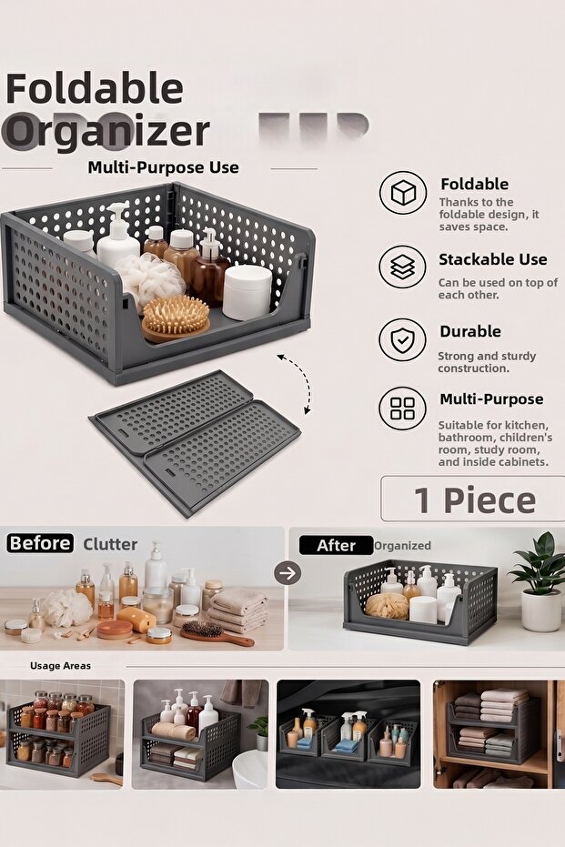 Orvena Folding Sliding Shelf Organizer In-Closet Clothing Accessory Organizer Multi-Purpose Storage Rack Single
