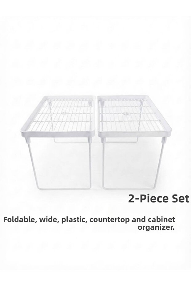 Large Plastic Countertop and Cabinet Organizer with Folding Legs (23.5X38 cm)