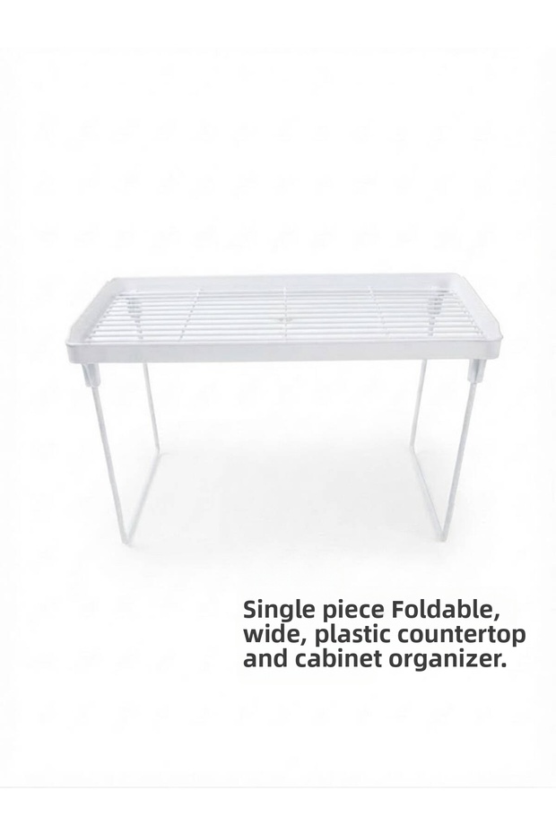 Large Plastic Countertop and Cabinet Organizer with Folding Legs (23.5X38 cm)