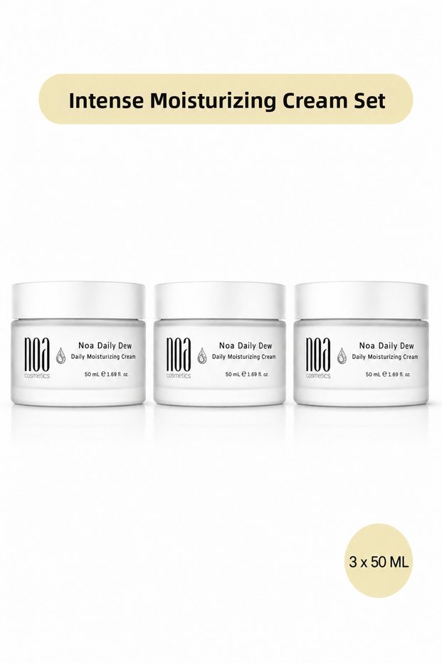 Intensive Moisturizing Repairing Brightening Face Cream Set - Hyaluronic Acid, Niacinamide, Panthenol 3X50 ml
