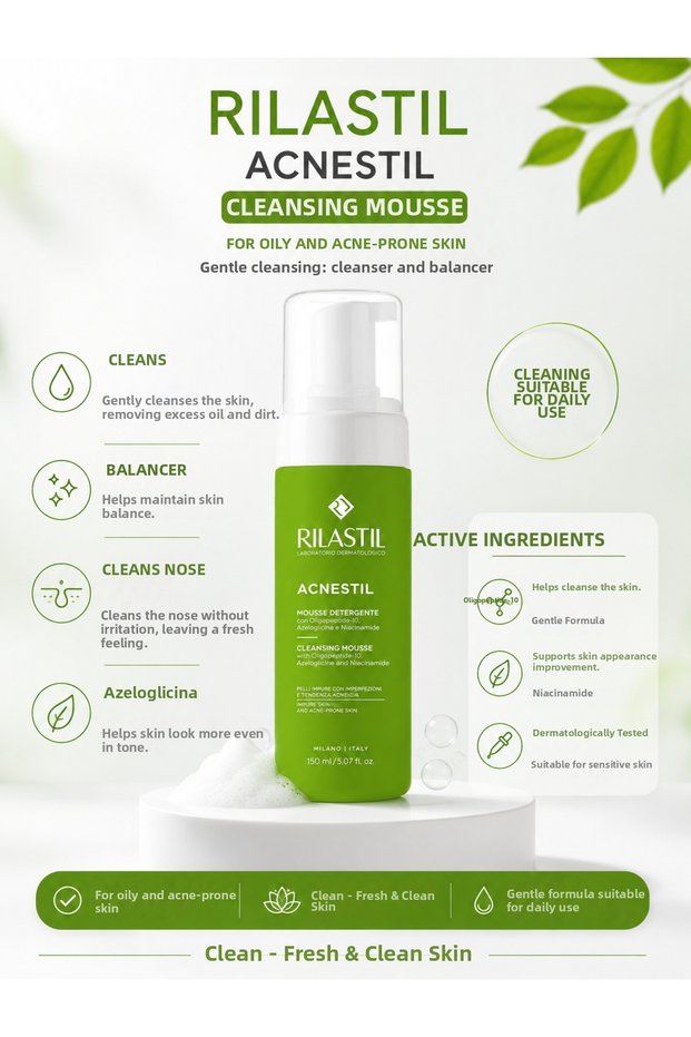 Acnestil 150 ml – Facial Cleansing Foam That Helps Purify Pores and Remove Excess Oil