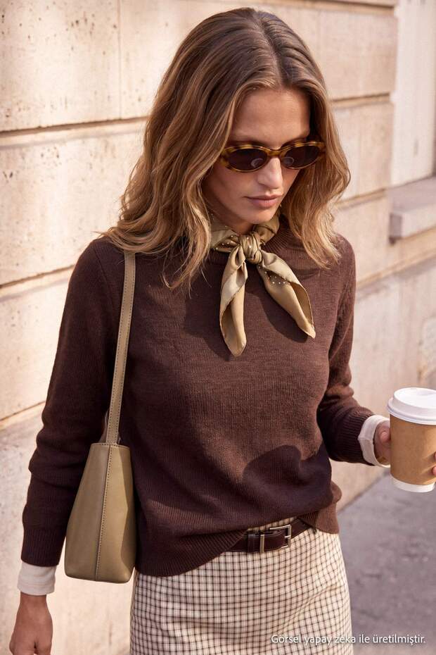 Wardrobe Essentials Brown Oversize Soft Wool Basic Knitwear Sweater Twoaw27Kz00066