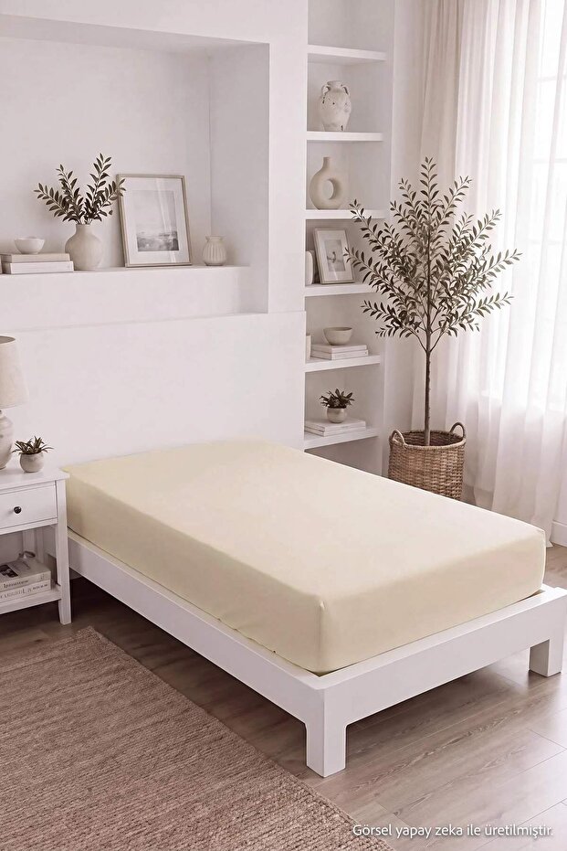 100% Cotton Single Elastic Combed Cotton Bed Sheet 100X200Cm Tphss26Tct00003