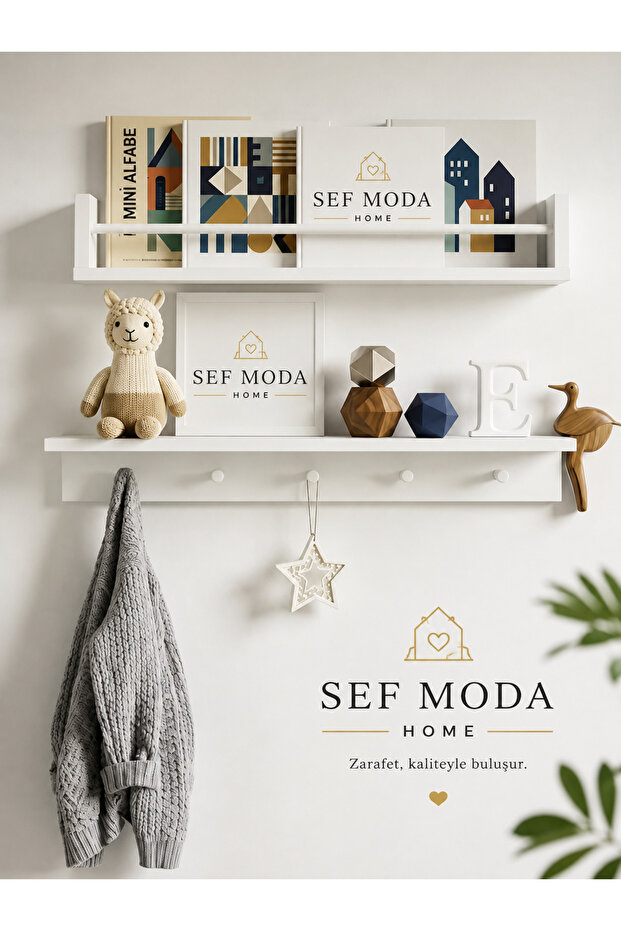 50 cm 2-Piece Mdf Montessori Shelf & Bookcase White