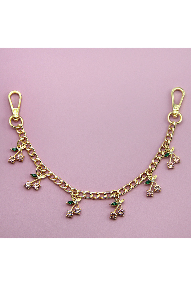 6cherry-pink DIY Zinc Alloy Bag Hanging Chain with Cherry Pendant Detachable Shoulder Bag Carrying C