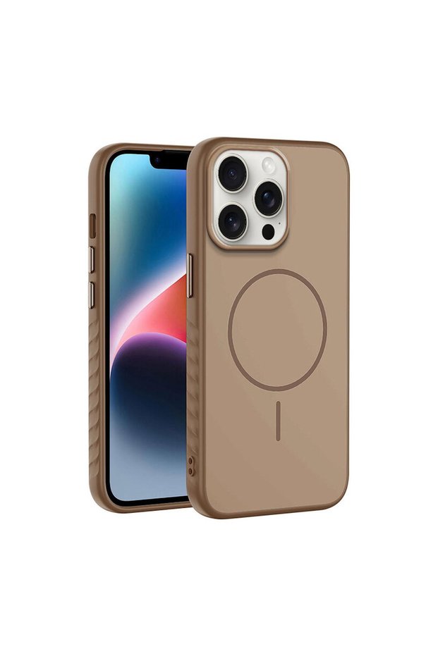 حافظة متوافقة مع هاتف Apple iPhone 12 Pro من SoftMono M-Safe مصنوعة من السيليكون بلون التيتانيوم الصحراوي
