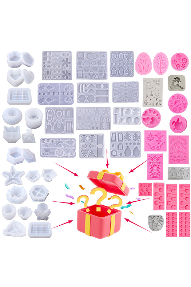 random 10pcs Silicone Mold Blind Box,Random Epoxy Resin Moulds Blessing Bags, Random Silicone Mold F
